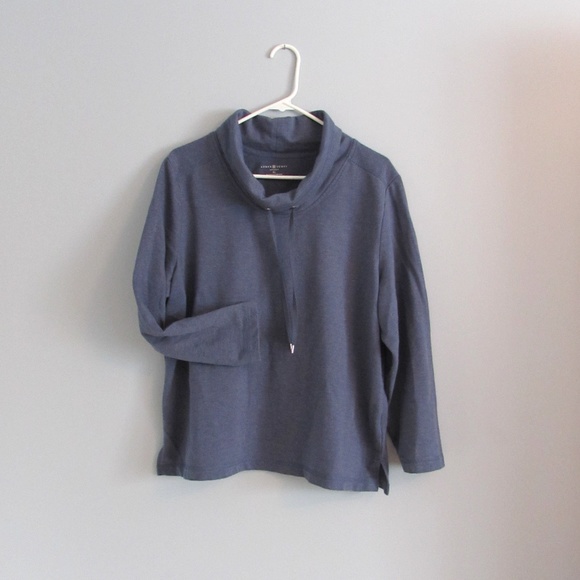 Karen Scott Tops - Heather Blue Cowl Knit Top Karen Scott XL